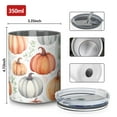 thumbnail image 4 of 12oz Coffee Tumblers Fall Pumpkins and Leaves Pattern Stainless Steel Vacuum Insulated Travel Tumbler Coffee Cups Mug with Lid and Straw with Cleaning Brush for Cold & Hot Drinks, 4 of 5