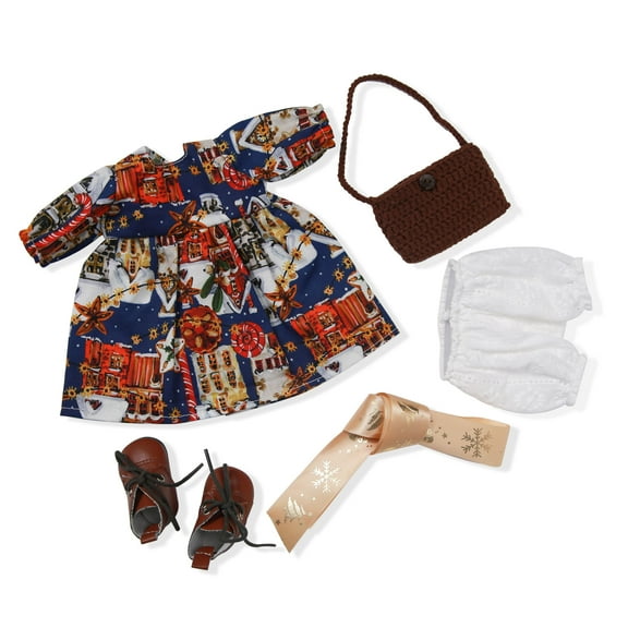 BlissfulPixie Handmade Waldorf Doll Clothes 12 inch clothing Set with Pretty Box Girl Christmas Birthday Gift-Olivia's Clothes Accessories