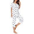 thumbnail image 5 of Wancir Women Pajama Sets Two-Piece Nightwear Short Sleeve Sleepwear 1/4 Button Down Pj Lounge Sets with Long Pants, 5 of 6