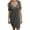 Dark Gray Dress, variant on Women's Mini Loose Dress Cold Shoulder Sleeve Clothing Scoop Neck Solid Color Tops Side Knot Elegant Summer Dresses for Female White XXL Discount
