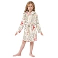 thumbnail image 6 of FORMRS Niños Bathrobe Unisex Hooded Robe Soft Plush Pajamas Sleepwear, Size 4-6T, Light Starfish, 6 of 7