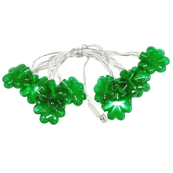 Suncoda Lights, 5.4Ft String Lights St Patrick's Day Decorations 10 LED Green String Lights St Patricks Day Battery Operated Lights for Irish Party