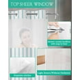 thumbnail image 4 of No Hook Shower Curtain with Snap in Liner, White and Blue Striped Geometric Hotel Shower Curtains for Bathroom, Washable Shower Curtain Liner Set with Mesh Top Window, 36"x72", 4 of 6