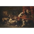 thumbnail image 2 of Bernard te Gempt 24x17 Black Ornate Framed Double Matted Museum Art Print Titled: The Dog Request (1854), 2 of 5