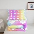 thumbnail image 5 of meiyoeat Rainbow Heart Print Queen Comforter Set,Cute Love Pattern Comforter Sets Queen For Girl,Reversible,3Pcs,1 Comforter And 2 Pillowcases, 5 of 7