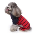 thumbnail image 4 of CHBORLESS Stripes Dog Pajamas Puppy Rompers Pet Dog Jumpsuit Clothes Doggie Onesies Puppy Bodysuits for Small Medium Dogs (Large, Red), 4 of 7