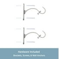 thumbnail image 4 of Kenney Steel Curtain Rod Mounting Brackets, Wall or Ceiling Mount, Set of 2, Brushed Nickel, 4 of 5