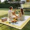thumbnail image 4 of Sunflower Outdoor Rug 3x5 Ft - Reversible Patio Rug Outdoor Camping Rugs, Yellow Flowers Yellow Plaid Farmhouse Washable Indoor Outdoor Area Rugs, Non-Slip Outdoor Carpet Runner for Deck/Porch, 4 of 8