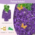 thumbnail image 3 of Wisteria Hanging Flowers, 3.6 Feet Wisteria Artificial Flowers, Wisteria Garland with 3D Butterfly, Hanging Vines for Brdroom Wedding Home Party Wall Decor (White & Purple), 3 of 5