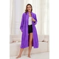 thumbnail image 4 of Heartnice Women Plush Zipper Robe, Long Fleece House Coat Nightgown with Pockets Solid Bathrobe （Violet, 2XL/3XL）, 4 of 5