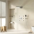 thumbnail image 3 of Boyel Living Wall Mounted 22 inch Rectangular Dual-function Rainfall Waterfall Shower Head 4 Function Thermostatic Shower System , with 6 Body Jets,Chrome, 3 of 9