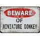 thumbnail image 1 of Beware of Miniature Donkey Vintage Metal Tin Sign Retro Funny Tin Sign for Wall Decor 8" x 12" Miniature Donkey, 1 of 4
