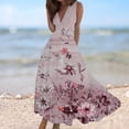 thumbnail image 2 of Ruyang Summer Maxi Dress,2024 Womens Elegant Wrap V Neck Sleeveless Maxi Dress,Trendy Boho Floral Dress Beach Sundress, 2 of 6