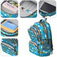 thumbnail image 4 of Excavator and Crane Blue Pattern Cute School Backpack Bag with Padded Back and Adjustable Shoulder Straps 16.9 X 12.6 X 5.9 Inches, 4 of 5
