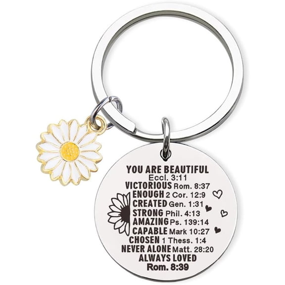 Christian Gifts Keychain for Women Friends Religious Gifts for Christian Bible Verse Gift Inspirational Keychain for Female Friends You Are Beautiful Key Chain for Christian Friends Christmas Gift