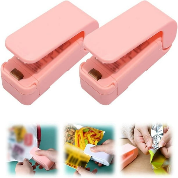 Minimáquina selladora portátil de bolsas de plástico para aperitivos, prensa manual, 2 unidades