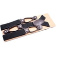 thumbnail image 3 of 6 Button Holes Link Men's Suspenders with 2 Length Adjusters Black, 3 of 9