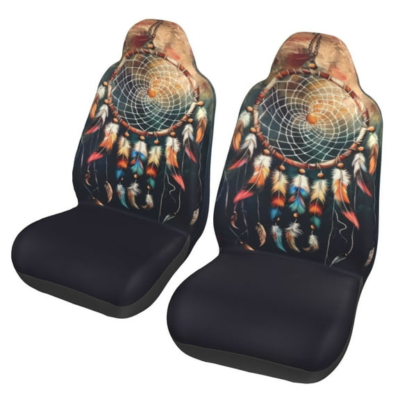 KAKALAD Dream Catcher 01 Car Accessories Seat Covers Set Vehicle Seat Covers Universal Front Seats Protector 2 Pcs