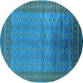 thumbnail image 1 of Ahgly Company Indoor Round Oriental Light Blue Industrial Area Rugs, 5' Round, 1 of 4