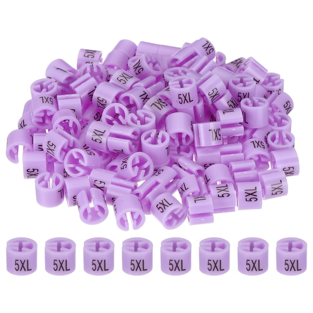 Uxcell Clothes Hanger Markers, Tags Fit Rod Garment Size Hanger Clips Color Coding Label for Clothing Hangers Light Purple 5XL