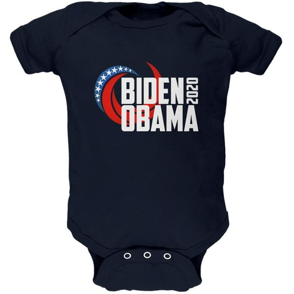 Presidential Election 2020 Biden Obama Swoosh Soft Baby One Piece Navy 12-18 M