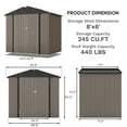 thumbnail image 2 of Patiowell 8' x 6' Outdoor Storage Shed Metal Shed with Sloping Roof and Lockable Door, Brown, 2 of 8