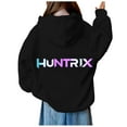 thumbnail image 6 of Girls Print Hooded Sweatshirt Autumn Winter Warm Cozy Pullover Casual Long Sleeve Outerwear Soft Comfort Fit Daily Wear For Teen Black,130, 6 of 7