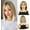 Blonde mix grey- 14inch, variant on Creamily 12" Blonde Bob Wig with Bangs Dark Root - Short Straight Synthetic Wigs for Women Heat Resistant