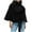 Black, variant on Women Wool Blend Short Jacket Casual Loose Stand Collar Long Sleeve Button Coat Trendy Lightweight Winter Warm Outwear With Belt