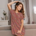 thumbnail image 3 of Rocae Leopard Print for Nightgowns for Women Sleep Shirts Short Sleeve Nightshirt Pullover Nightdress, 3 of 6