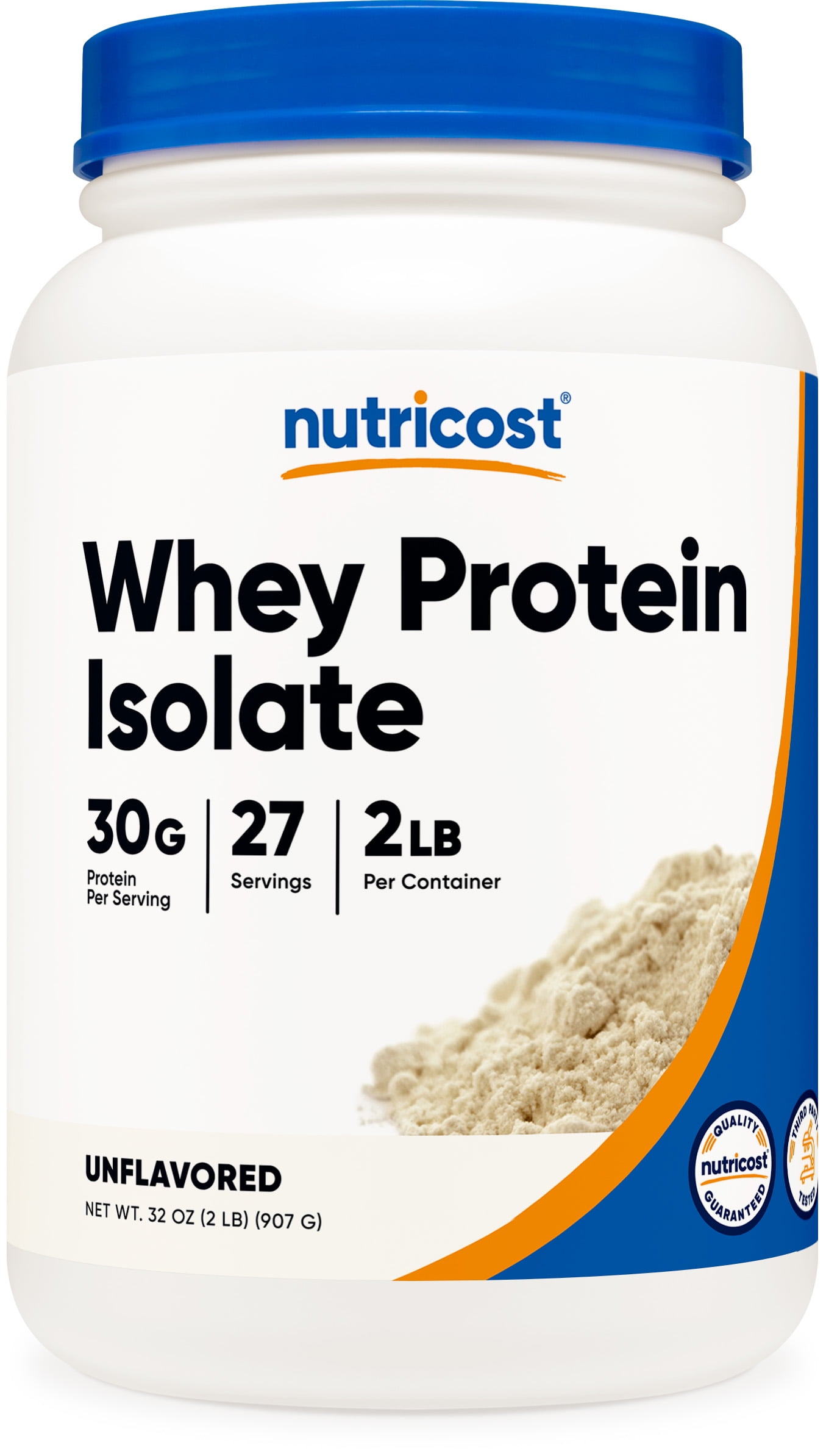 Nutricost Whey Protein Isolate Powder (Unflavored) 2LBS - Non-GMO & Gluten Free