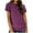 Purple, variant on Womens Short Sleeve Tops Fashion Women's Casual Short Sleeved Round Neck Solid Color Top Plaid Shirts for Women