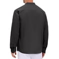 thumbnail image 3 of INSPIRE CHIC Men's Henley Shirt Solid Color Roll-Up Long Sleeve Band Collar Button Down Top M Black, 3 of 6