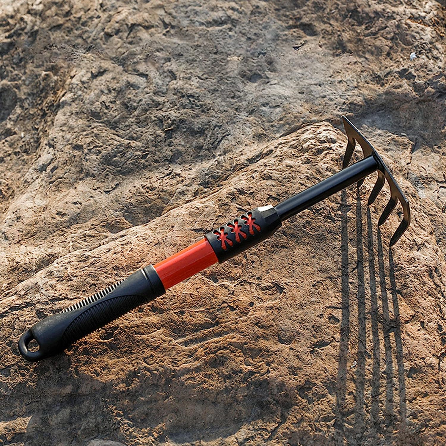 Garden Hand Rake, 5 Prongs 14.5'' Mini Hand Cultivator, Heavy Duty