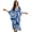 Blue Tie-dye Floral, variant on Aztec Tribe Geometric Print Kaftan Dresses for Women Plus Size V Neck Caftans Long Batwing Sleeve Beach Cover Ups Summer Beach Dress