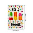thumbnail image 4 of AMHNF Hello Summer Ice Cream Polka Dot Linen Garden Flag for Spring Summer Home Outdoor Garden Yard Door Decor 12x18 inch, 4 of 5