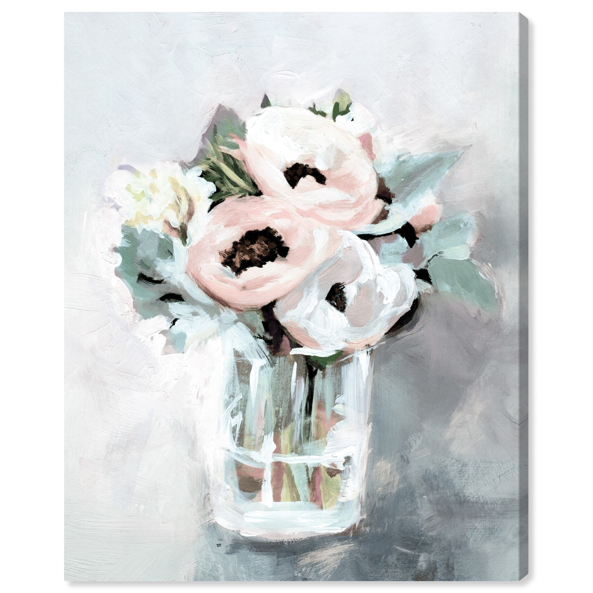 Runway Avenue Floral and Botanical Wall Art Canvas Prints 'Farmhouse Mora'  Florals Pink, White
