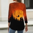 thumbnail image 6 of Domuza Womens Halloween Shirts Fall Casual Crew Neck Three-Quarter Sleeve T-Shirts Horror Novelty Print Vintage Pullover Halloween Costumes-D XL, 6 of 6