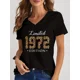 thumbnail image 5 of Camiseta con estampado de edición limitada de 1974, ropa de calle con años de leopardo para mujer, camiseta Harajuku, ropa femenina, camiseta con cuello en V con patrón de cumpleaños, 5 of 5