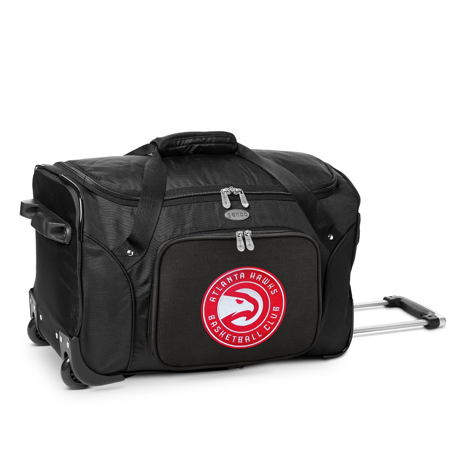 Mojo Licensing Atlanta Hawks 22" 2Wheeled Duffel Bag Black