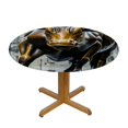 thumbnail image 3 of WYYP Bronze Sculpture Round Tablecloth 100% Polyester Fiber with Elastic Edge White, 3 of 8