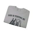 thumbnail image 3 of God is Testing Me and I Have Not Studied Funny Donkey Sweatshirt Gag Gift, 3 of 7
