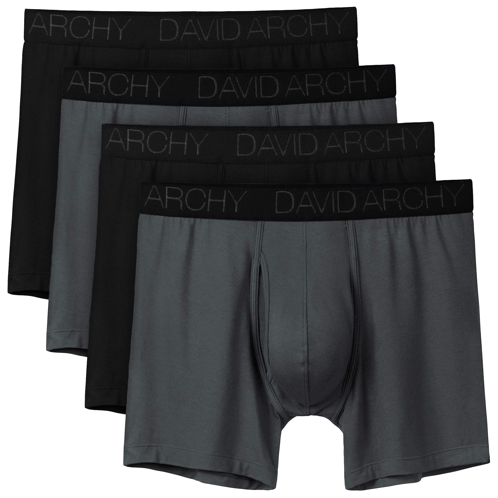 DAVID ARCHY Men's 4 Pack Bamboo Rayon Soft Lightweight Pouch Briefs