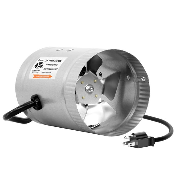 Sistema de escape Inline Booster iPower de 4 pulgadas, 100 CFM, HVAC, 110 V
