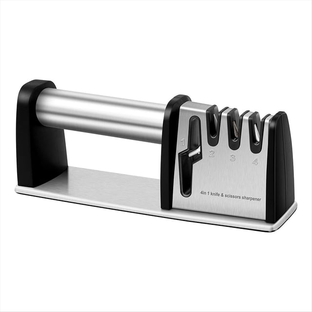 Afiladores de Cuchillos, Accesorios Profesionales 4 en 1 para Cuchillos de Cocina de Chef, Herramienta para Afilar Cuchillas y Tijeras de Cocina.