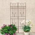 thumbnail image 4 of 2 Pack Metal Garden Trellis 71" x 17.7" Rustproof Trellis for Climbing Plants Outdoor Flower Support Brown, 4 of 14