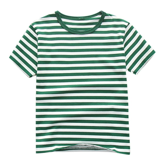 T-shirts Graphiques Vert Lime Garçon Fille Enfants Fille Garçon Col Rond Tee Hauts pour Enfant Manches Courtes Piste Athlétique Détente Course à Rayures Automne Été Chandails 2025 Vêtements Mode 12-13 Ans