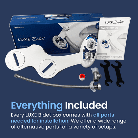 Luxe - Neo 120 Non-Electric Self-Cleaning Nozzle Universal Fit Bidet Toilet Attachment - Blue