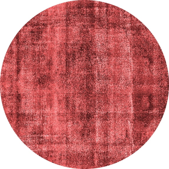 Ahgly Company Indoor Round Oriental Red Industrial Area Rugs, 8' Round