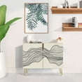 thumbnail image 2 of PixonSign Sideboard Buffet Cabinet, Kitchen Storage Cabinet with 2 Doors, Duotone Black Geometric Landscape, Cupboard Console Table for Dining Room - 35" L x 18" W x 29" H, 2 of 5